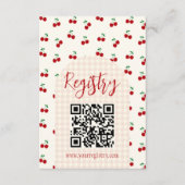 さくらんぼベビーシャワー登録 エンクロージャーカード (正面)