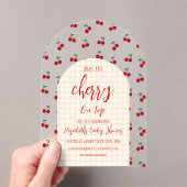 さくらんぼベビーシャワー アクリル招待状 (インサイチュ (ポータブル))