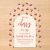 さくらんぼベビーシャワー アクリル招待状 (正面)