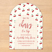 さくらんぼベビーシャワー アクリル招待状 (正面)