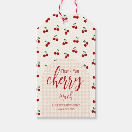 さくらんぼベビーシャワー ギフトタグ (正面)