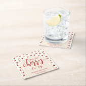 さくらんぼベビーシャワー スクエアペーパーコースター (インサイチュ)