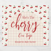 さくらんぼベビーシャワー スパークリングワインラベル (シングルラベル)