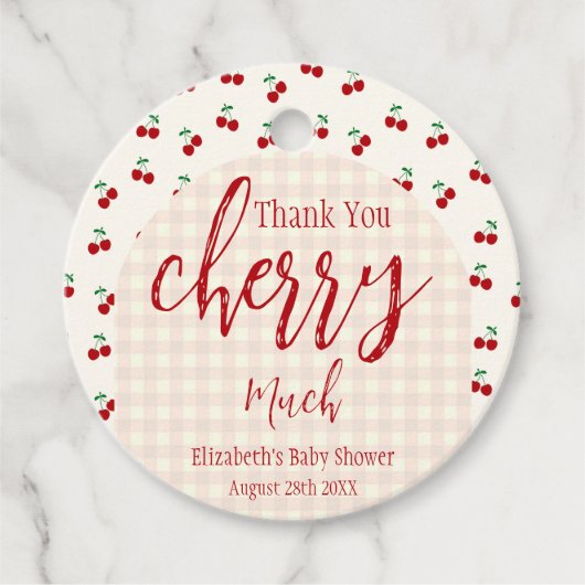 さくらんぼベビーシャワー フェイバータグ (正面)
