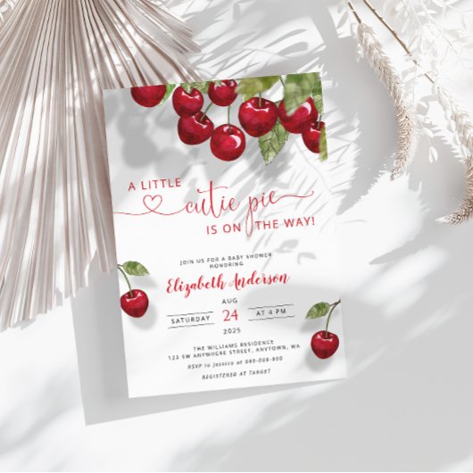 さくらんぼベビーシャワー |ベリースウィートベビー 招待状