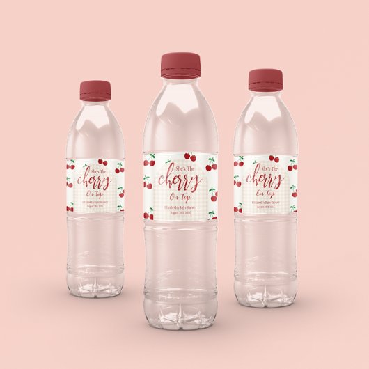 さくらんぼベビーシャワー ペットボトルラベル