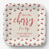 さくらんぼベビーシャワー ペーパープレート (正面)