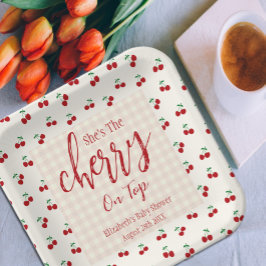 さくらんぼベビーシャワー ペーパープレート