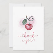 さくらんぼベリモダンースウィートベビーシャワー サンキューカード (正面)
