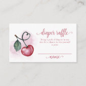 さくらんぼベリースイートアットおむつラッフルベビーシャワー エンクロージャーカード (正面)