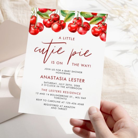 さくらんぼベリースイートベビーシャワー 招待状