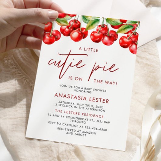 さくらんぼベリースイートベビーシャワー 招待状