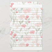 さくらんぼベリーパターン筆記紙の裏打ち 便箋 (正面/裏面)