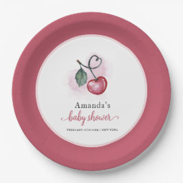 さくらんぼベリ素朴ースウィートベビーシャワー ペーパープレート