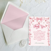 さくらんぼボウガールベビーシャワー サンキューカード