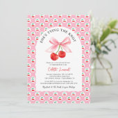 さくらんぼボウタイイングザノットブライダルシャワー 招待状 (スタンド正面)