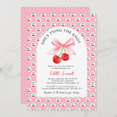 さくらんぼボウタイイングザノットブライダルシャワー 招待状 (正面/裏面)