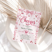 さくらんぼボウツインガールズベビーシャワー 招待状