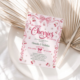 さくらんぼボウツインガールズベビーシャワー 招待状