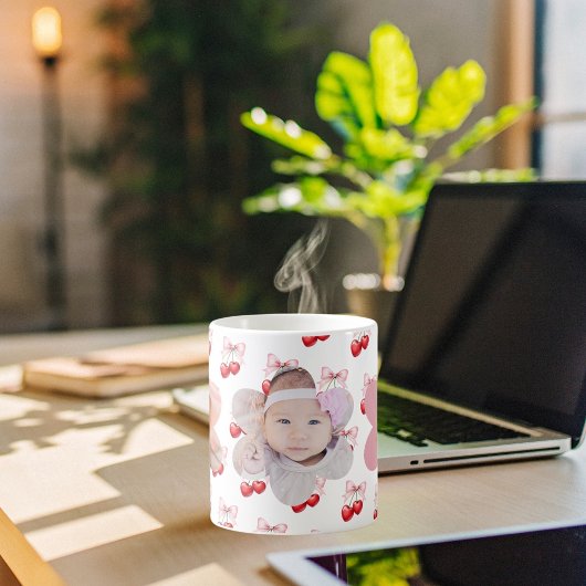 さくらんぼボウピンクの写真の子供 コーヒーマグカップ