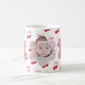 さくらんぼボウピンクの写真の子供 コーヒーマグカップ (中央)