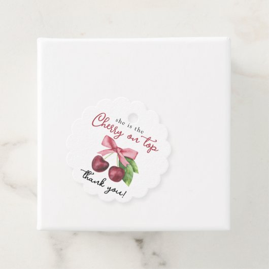 さくらんぼボウベビーシャワー – ありがとう フェイバータグ (インサイチュ)