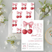 さくらんぼボウ彼女は結び目ブライダルシャワー 招待状