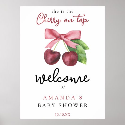さくらんぼボウ歓迎ベビーシャワーパーティー ポスター (正面)