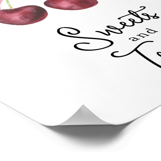 さくらんぼボウ赤ちゃんシャワーお菓子とお菓子 ポスター (角)