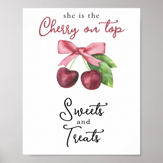 さくらんぼボウ赤ちゃんシャワーお菓子とお菓子 ポスター (正面)