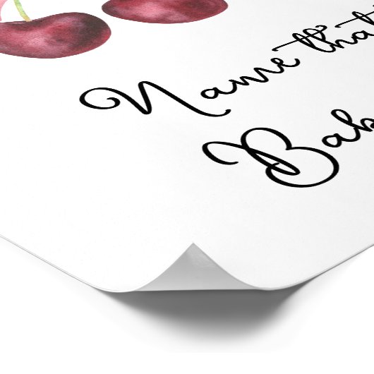 さくらんぼボウ赤ちゃんシャワーそのベビー食品の名前 ポスター (角)