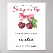 さくらんぼボウ – 瓶に入っているキャンディの数 ポスター (正面)