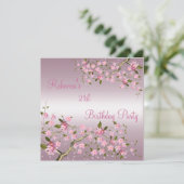 さくらんぼボッサム21stエレガントなバースデーパーティーピンク 招待状 (スタンド正面)