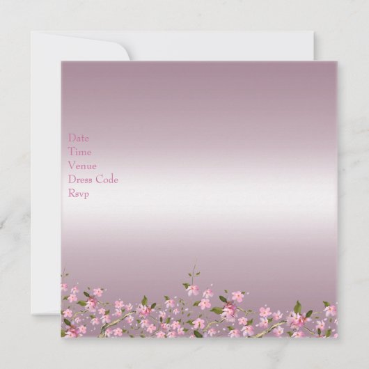 さくらんぼボッサム21stエレガントなバースデーパーティーピンク 招待状 (裏面)