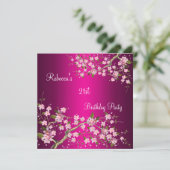 さくらんぼボッサム21stエレガントなバースデーパーティーピンク 招待状 (スタンド正面)