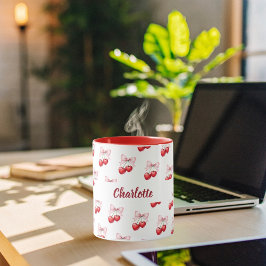 さくらんぼボーピンクの名前 マグカップ