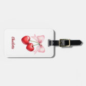 さくらんぼボーピンクの名前 ラゲッジタグ (正面横)