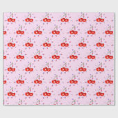 さくらんぼポップ・アートのラッピング紙 ラッピングペーパー (フラット)