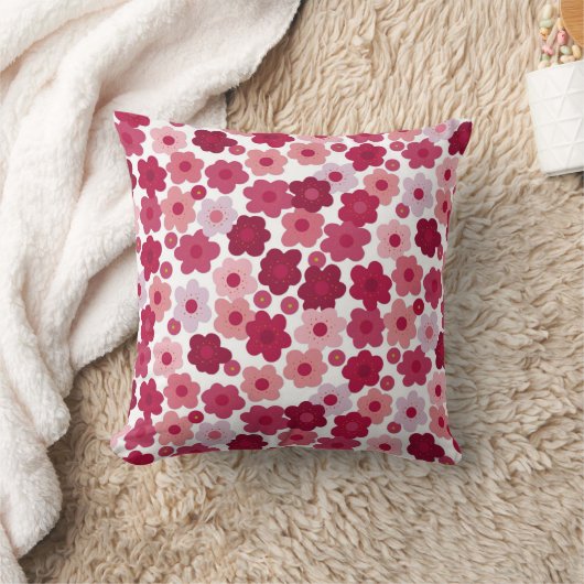 さくらんぼポップ・アートの花 クッション (ブランケット)