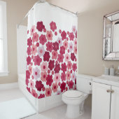 さくらんぼポップ・アートの花 シャワーカーテン (インサイチュ)