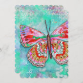 さくらんぼミントバタフライグリーティングカード (正面/裏面)