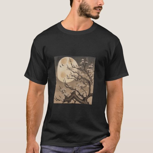 さくらんぼムーンライトアート日本のの花 Tシャツ (正面)