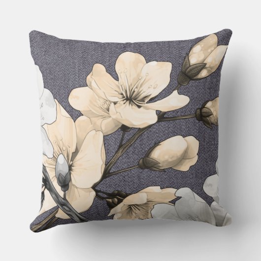 さくらんぼモダンフラップスオングレーデニム クッション (裏面)