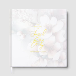 さくらんぼモダンブロッサム結婚のフォイルゲストブック ゲストブック