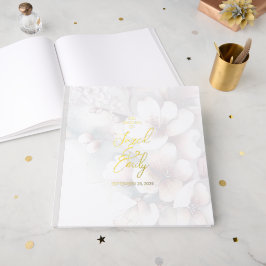 さくらんぼモダンブロッサム結婚のフォイルゲストブック ゲストブック