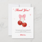 さくらんぼモダンベビーシャワー サンキューカード (正面)