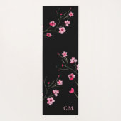 さくらんぼモダン花桜水色フローラ ヨガマット (裏面)