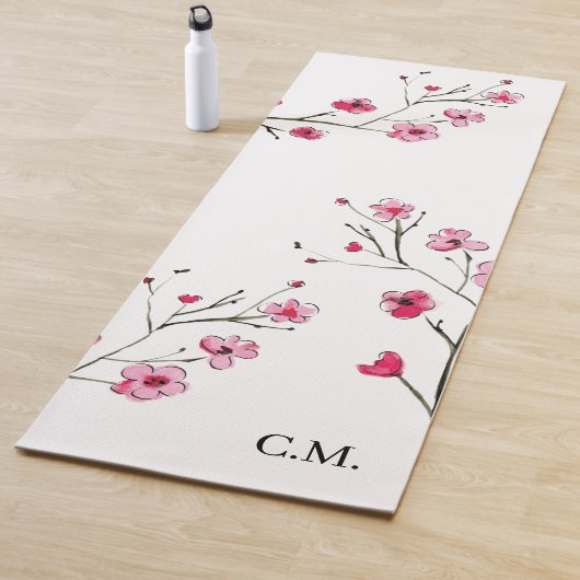 さくらんぼモダン花桜水色フローラ ヨガマット (インサイチュ)