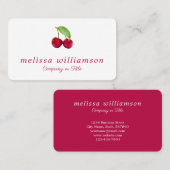 さくらんぼモダン3Dフルーツ 名刺 (正面/裏面)