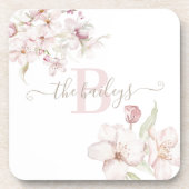 さくらんぼモノグラムのブロッサムプラスチックコースター コースター (正面)